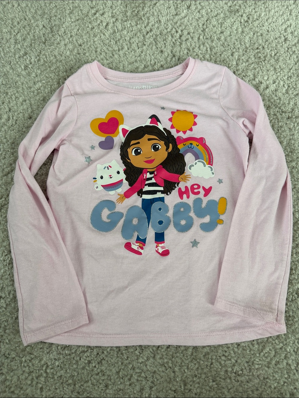 jumping beans Pink "Hey Gabby" Long Sleeve Graphic Top